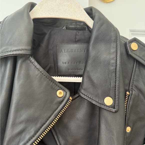 ALL SAINTS Balfern Biker Leather Jacket - Picture 2 of 3